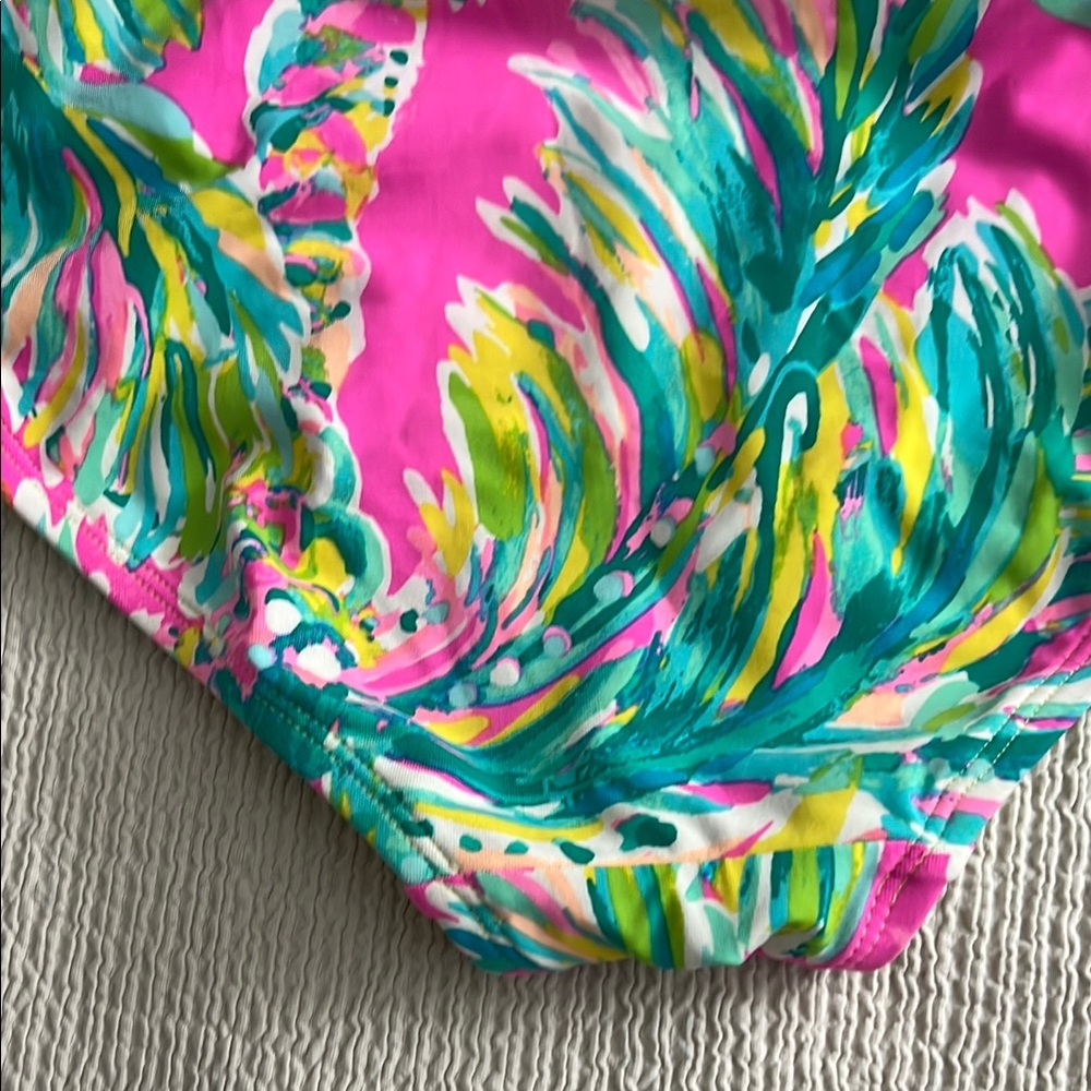 Lilly Pulitzer Azalea Shady Lady Pink and Green One Piece Swimsuit Size 6 - Picture 4 of 6